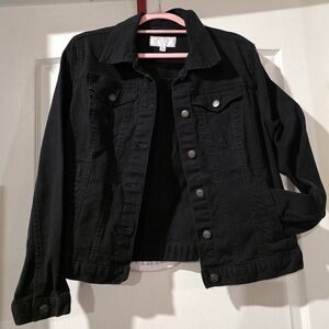 Time and Tru Black Denim Jean Jacket
